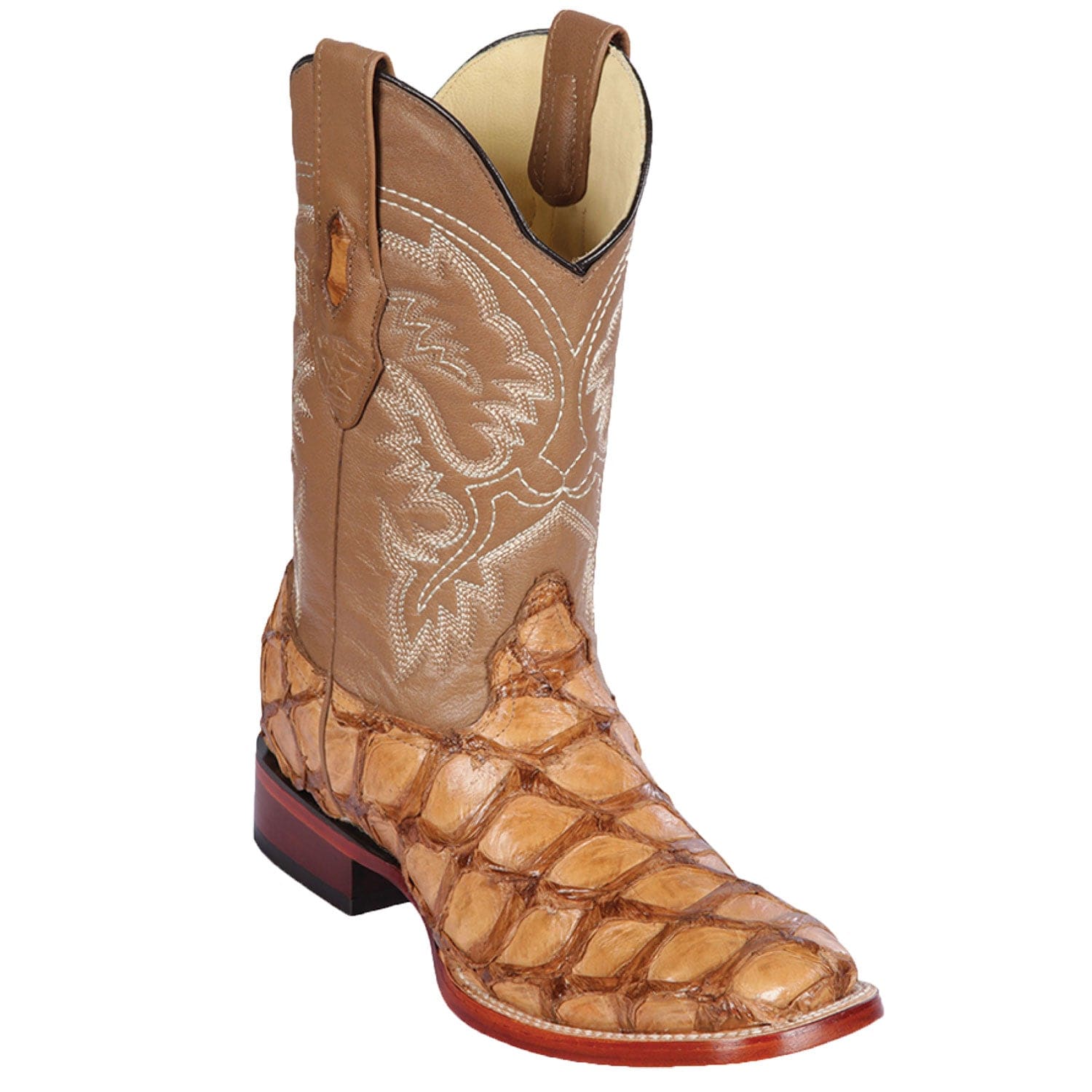 Men's Los Altos Monster Fish Skin Wide Square Toe Boots 82210-B - 6