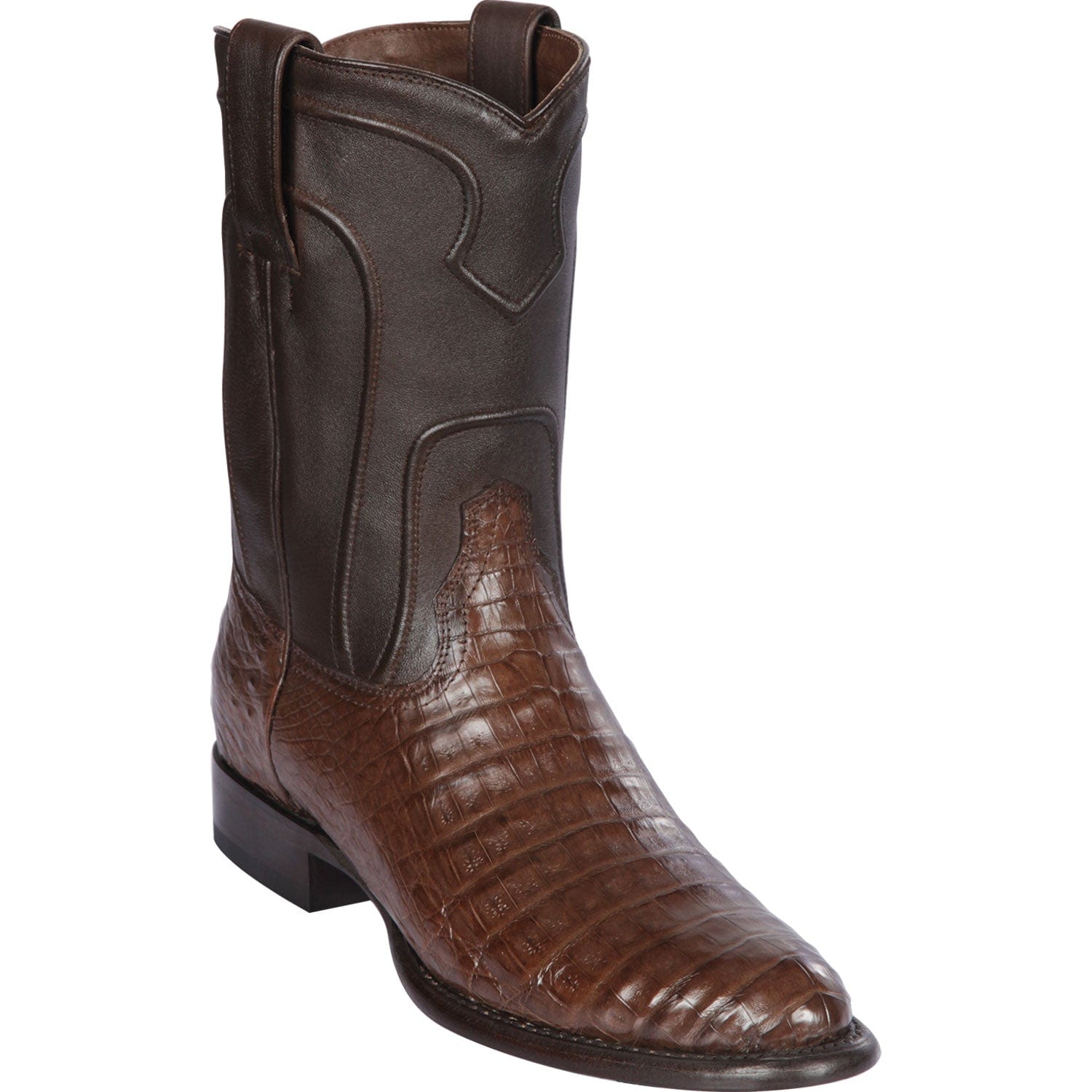 Men's Los Altos Original Caiman Belly Roper Toe Boots 6982 - 6