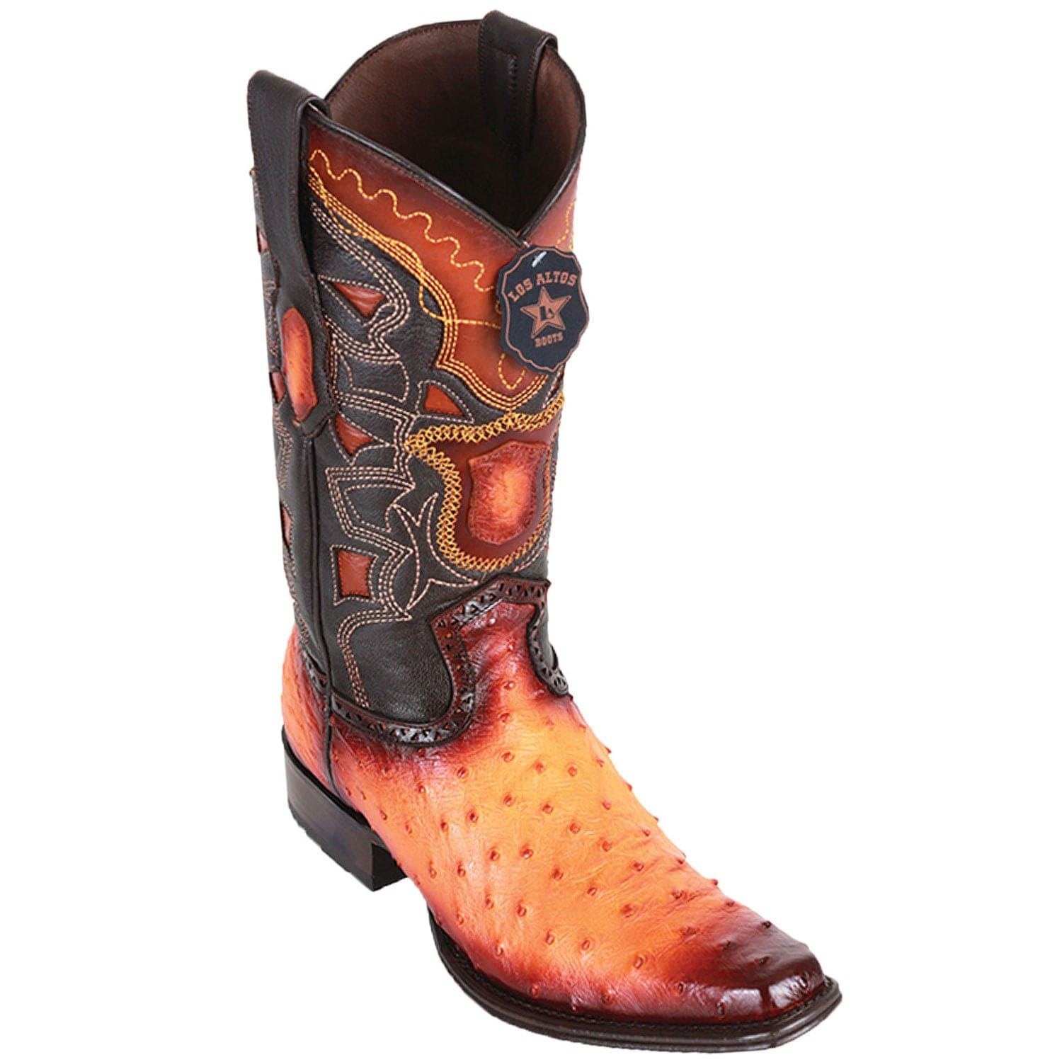 Men's Los Altos Original Ostrich European Square Toe Boots 7603-A - 6