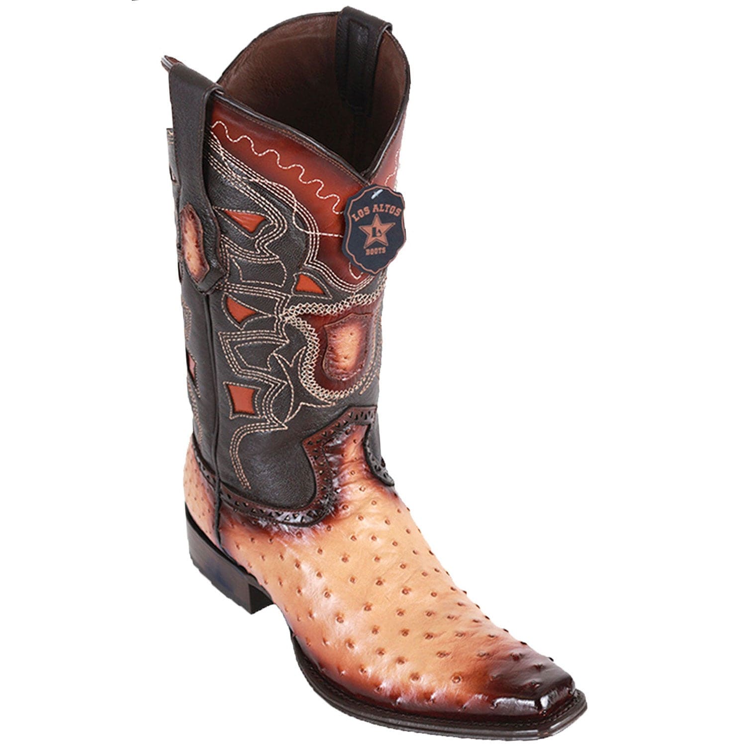 Men's Los Altos Original Ostrich European Square Toe Boots 7603-A - 6