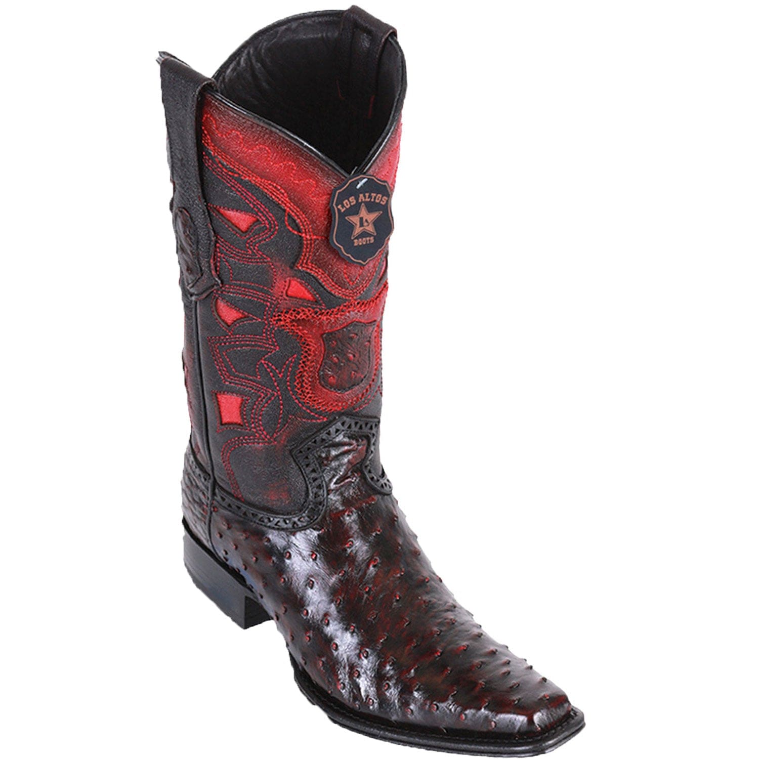Men's Los Altos Original Ostrich European Square Toe Boots 7603-B - 6