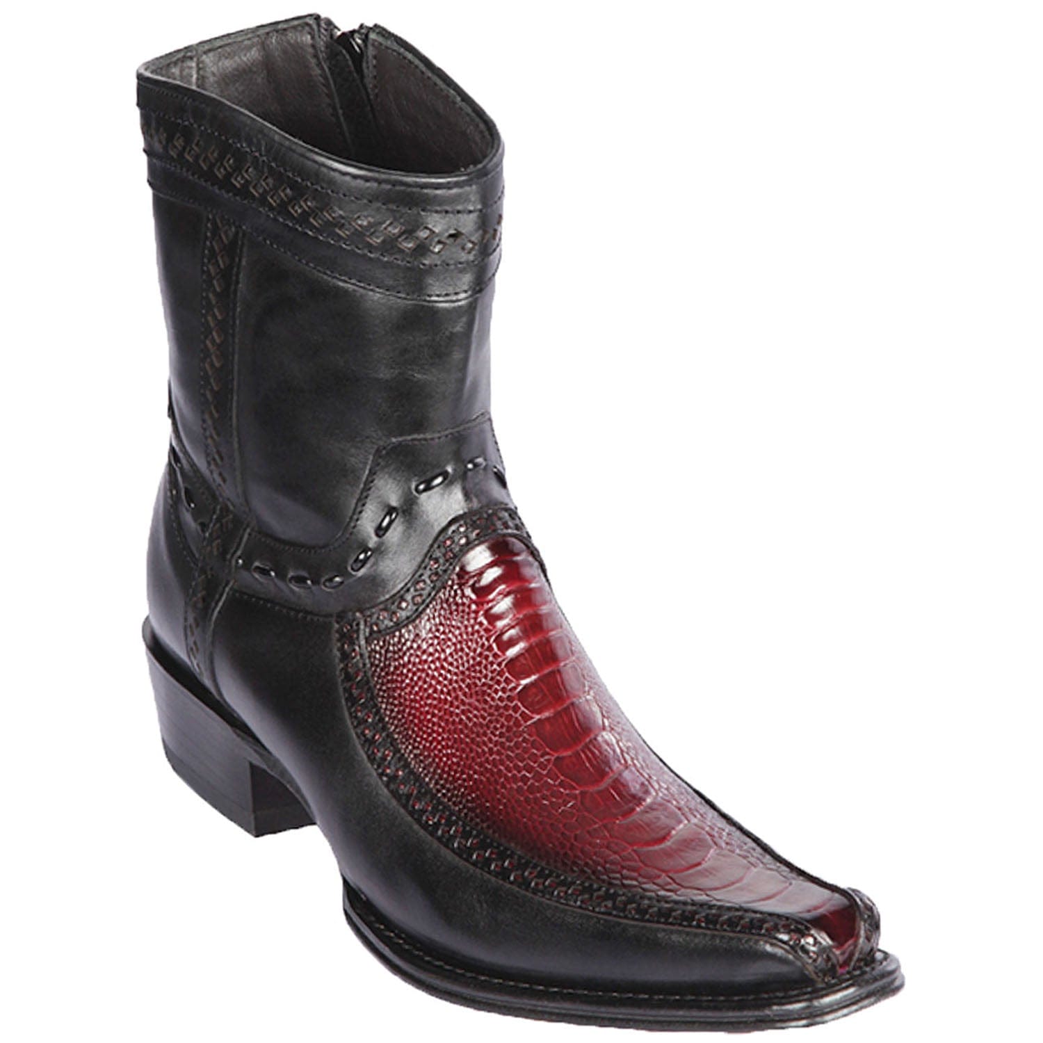 Men's Los Altos Original Ostrich Leg and Deer Skin European Toe Short Boots 76BF05 - 6