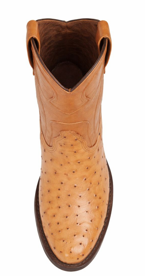 Los Altos Boots Men's Ostrich Roper Western Boots Honey-New Designer Collection