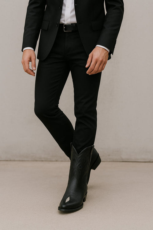 Los Altos Boots Men's Single Stone Stingray Square 7-Toe Cowboy Botas de mantarraya - Mantarraya boots-New Designer Collection