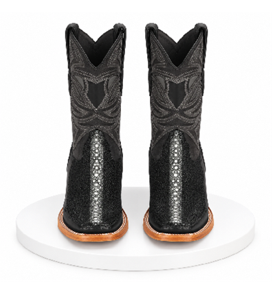 Los Altos Boots Rowstone Stingray And Deer Black
