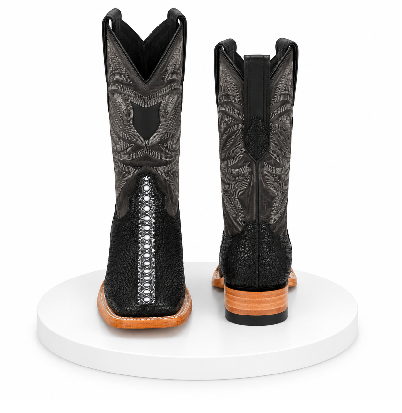 Los Altos Boots Rowstone Stingray And Deer Black