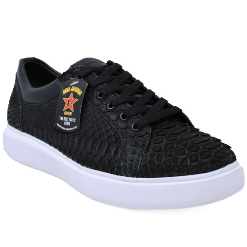 Los Altos Boots Shoes Black / 6 Men's Genuine Full Python Skin Sneakers - Black LAB-ZSM025705