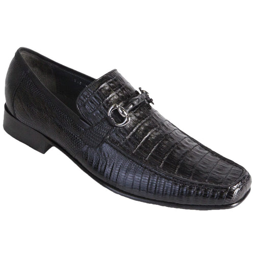 Los Altos Boots Shoes Black / 6 Men's Original Caiman Belly and Lizard Skin Shoes LAB-ZV1037