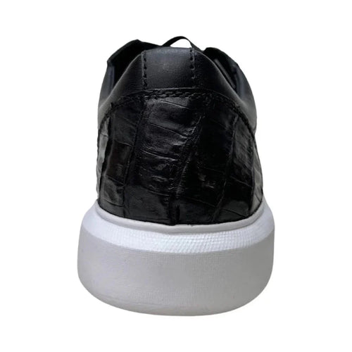 Men's Genuine Full Caiman Belly Skin Sneakers - Black LAB-ZSM028205