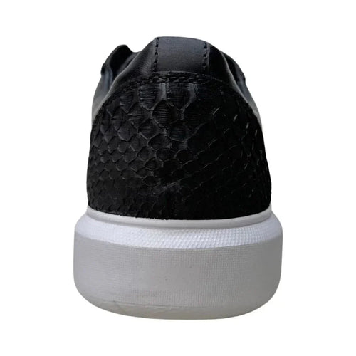 Men's Genuine Full Python Skin Sneakers - Black LAB-ZSM025705