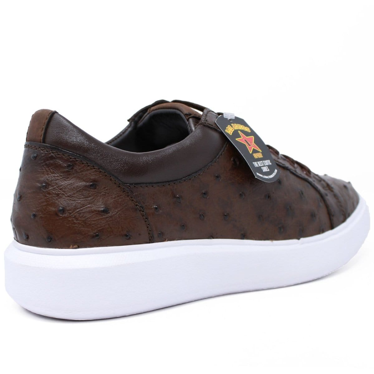 Men's Genuine Full Quill Ostrich Leather Sneakers - Brown LAB-ZSM020307 - 6