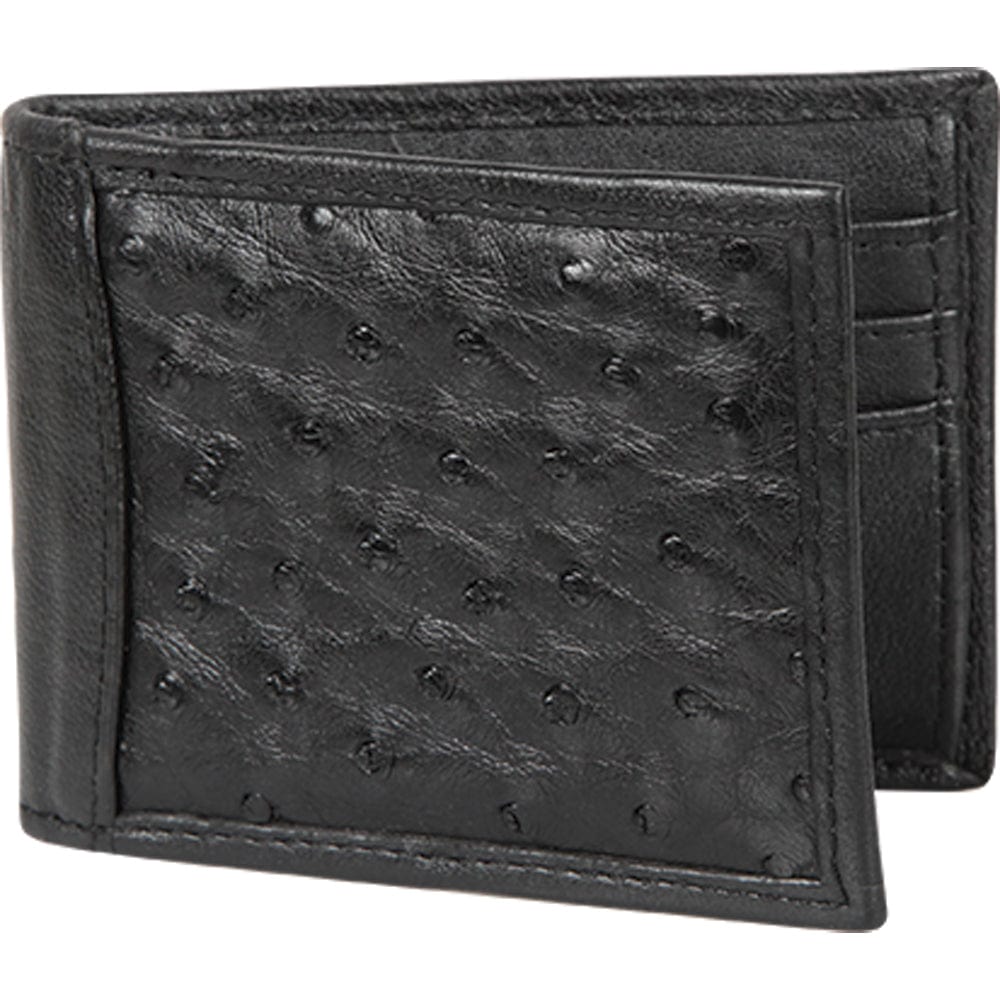 Los Altos Ostrich Skin Wallet CA40305 - Black