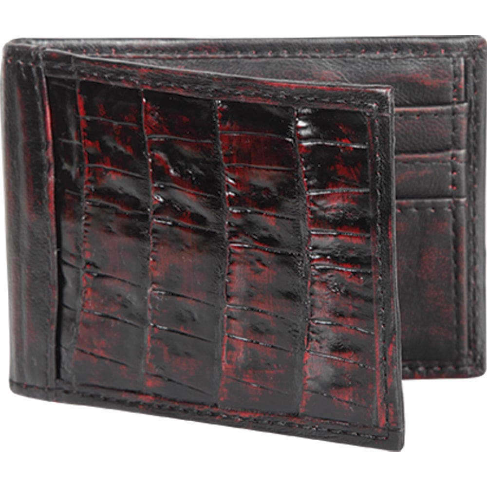 Los Altos Caiman Skin Wallet CA48218 - Black Cherry