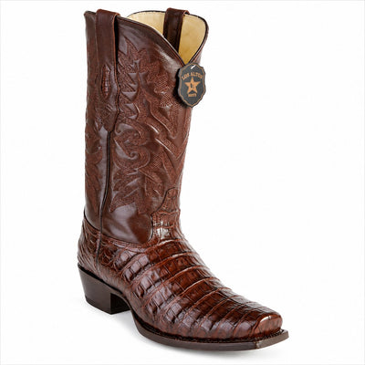 Los Altos Belly 7 Toe Brown Caiman Boots-New Designer Collection