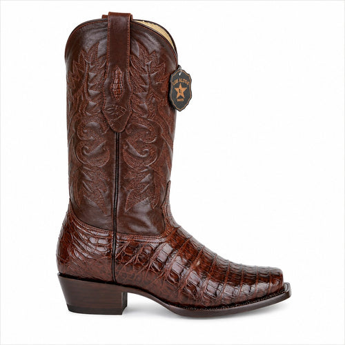 Los Altos Belly 7 Toe Brown Caiman Boots-New Designer Collection