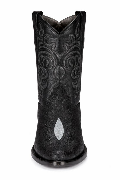 Los Altos Men's Black Exotic Stingray Round Toe Boots-New Designer Collection