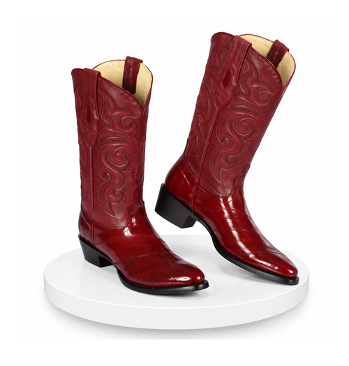 Eel Burgundy R-Toe Boots