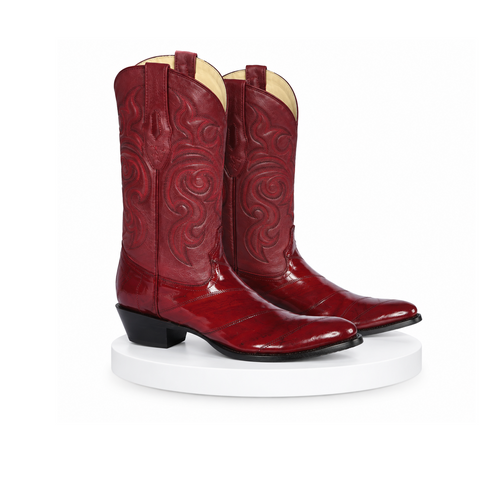 Eel Burgundy R-Toe Boots