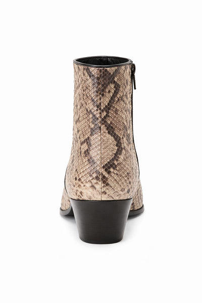 Los Altos Mens Natural Genuine Python Snakeskin Leather Ankle Boots-New Designer Collection