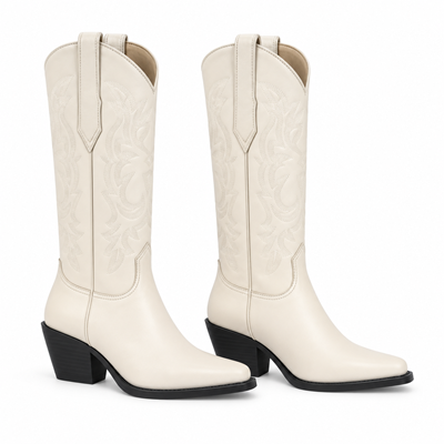 Los Altos Men's Winter white Genuine Elk Leather J Toe Boots