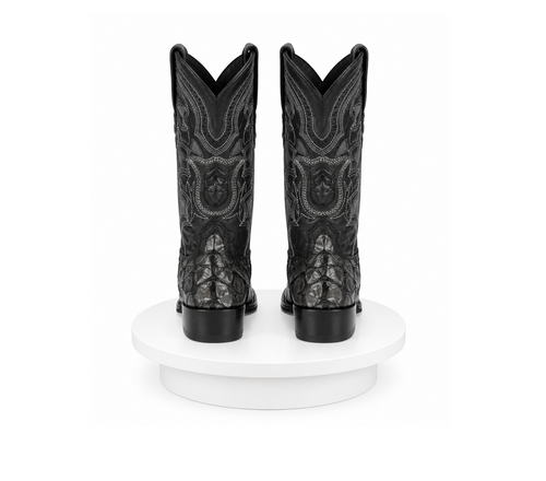 Los Altos Pirarucu Gray & Black European Square Toe Mens Boot