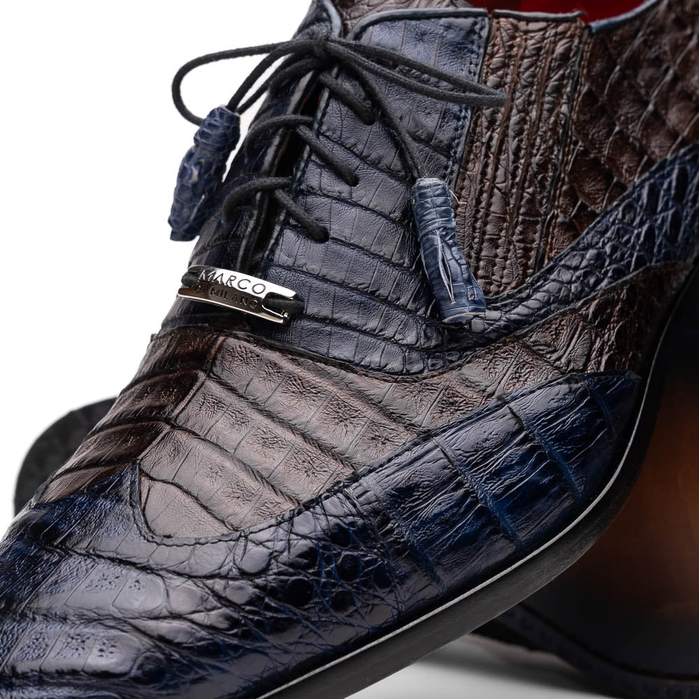 Marco Di Milano Luciano Crocodile Classic Wingtip Dress Shoes Oxfords - 8