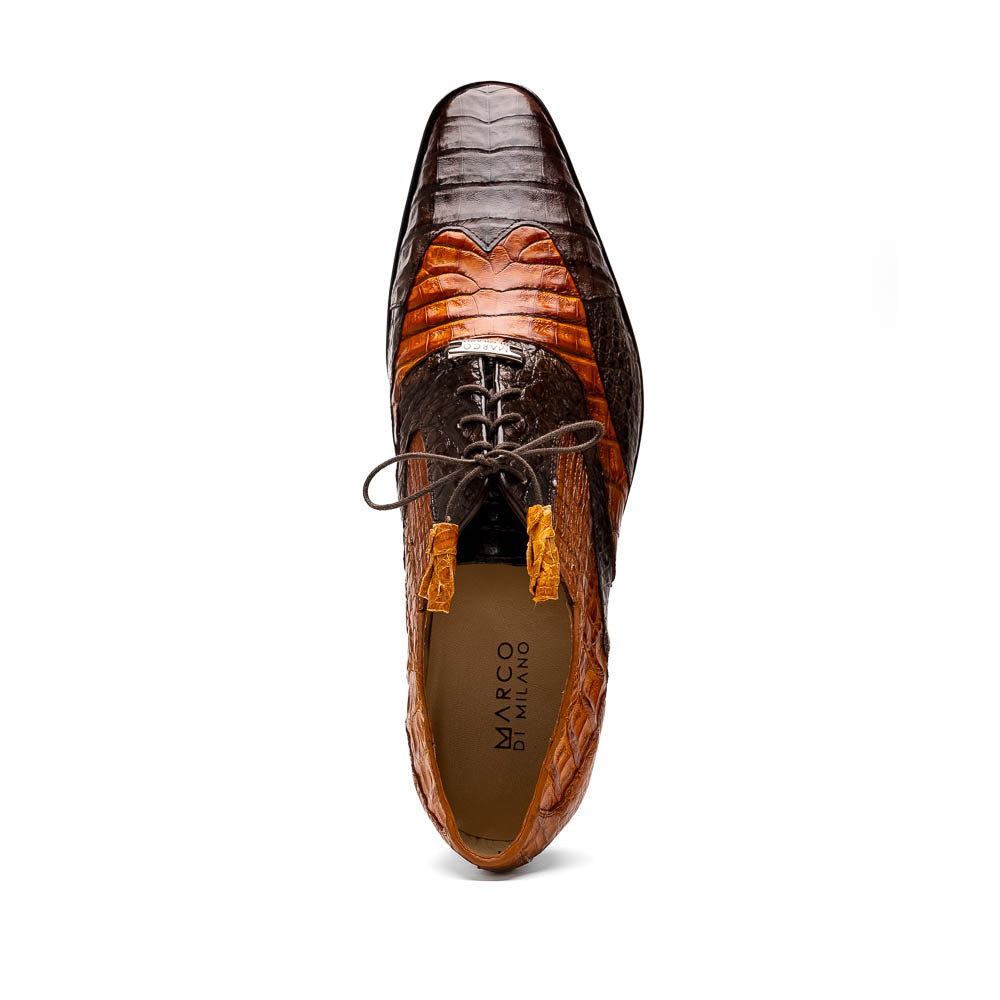 Marco Di Milano Luciano Crocodile Classic Wingtip Dress Shoes Oxfords - 8