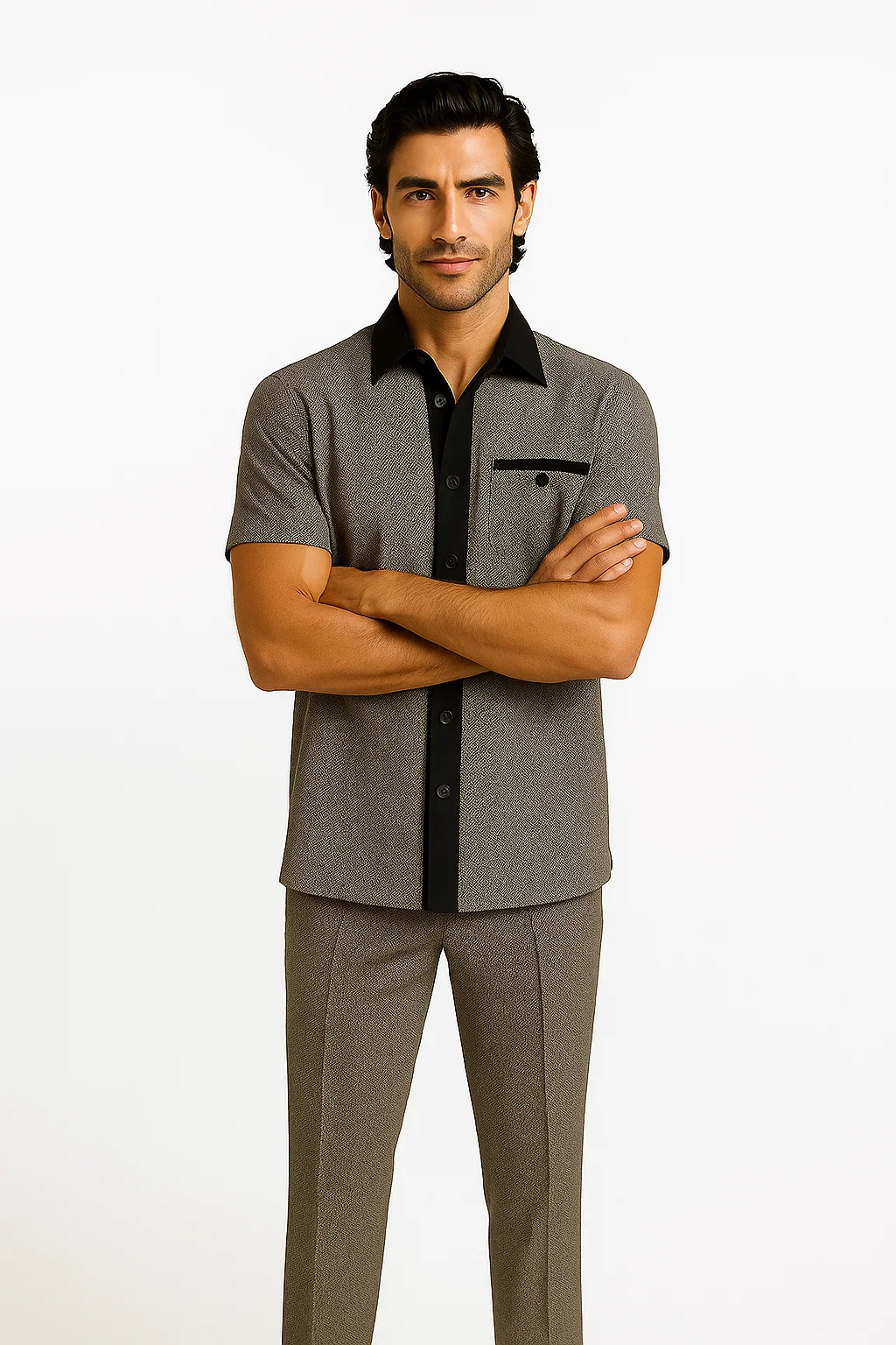 Men’s Houndstooth Walking Suit by Dreams by Zacchi – 2 Piece Lei sure Set in black/white- $99 - S/30