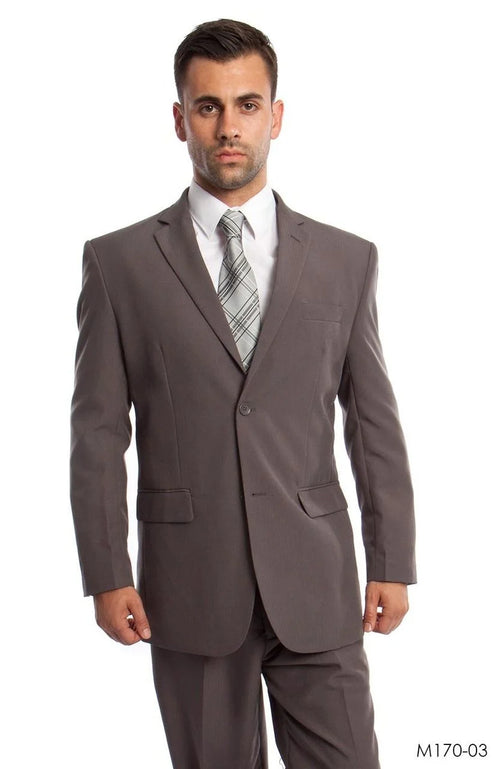 Vitto Men's Tailored Fit Pinstripe Suit 2 PC Set with Pleated Pants