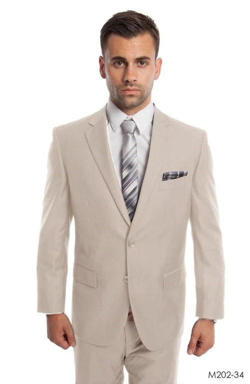Demantie Men's 2 Piece Solid Executive Suit Flat Front Pants