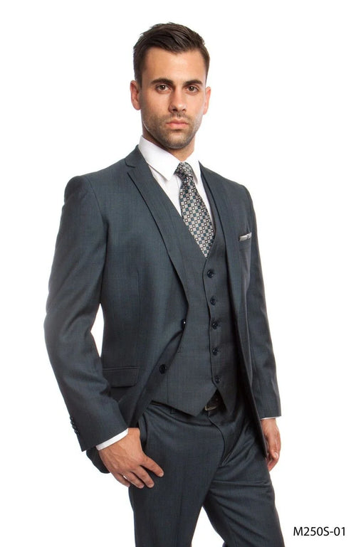 Look Tazio Men's 3 Piece Slim Fit Executive Suit Stylish Business Look