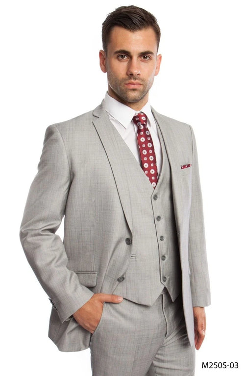Look Tazio Men's 3 Piece Slim Fit Executive Suit Stylish Business Look