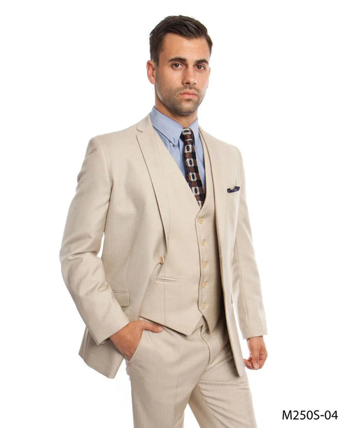 Look Tazio Men's 3 Piece Slim Fit Executive Suit Stylish Business Look