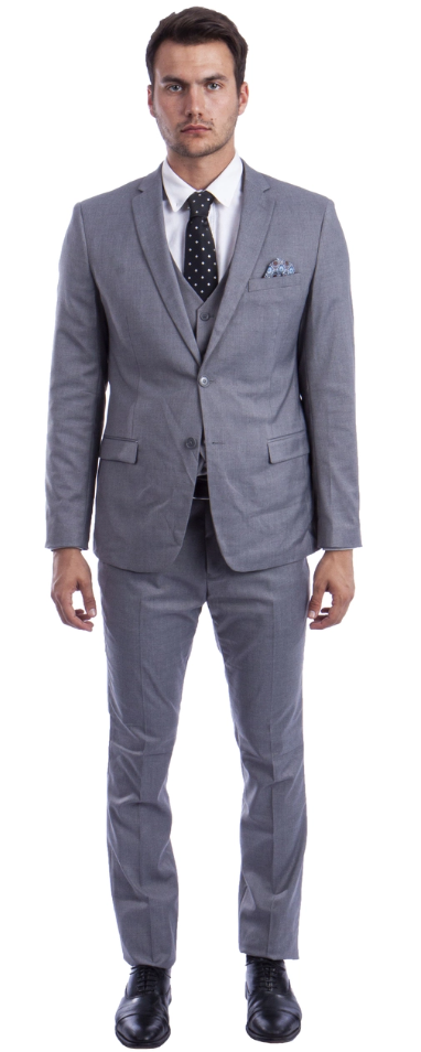 Sean Alexander Men's 3 Piece Skinny Fit Suit Notch Lapel with Tailored Fit - 38 Short Jacket+32 Waist Adjustable 28to34)(Height: 5 4 to5 7 )(Neck 15-16.5)S-M)