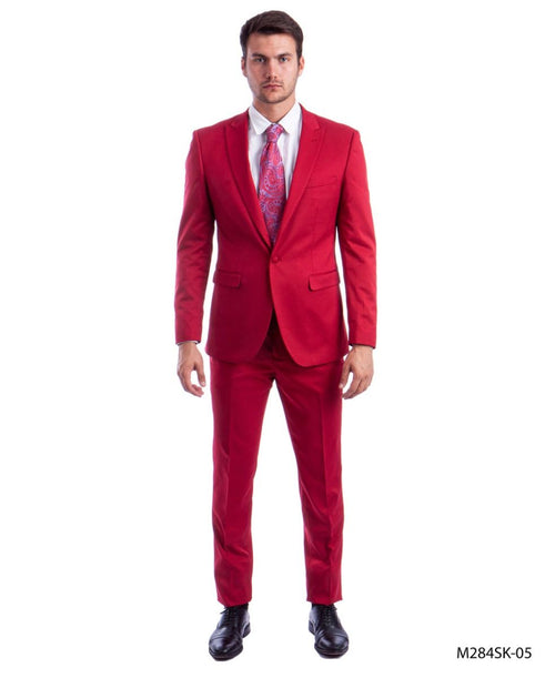 Tazio Men's 2pc Skinny-Fit Suit in black - Bold Colors