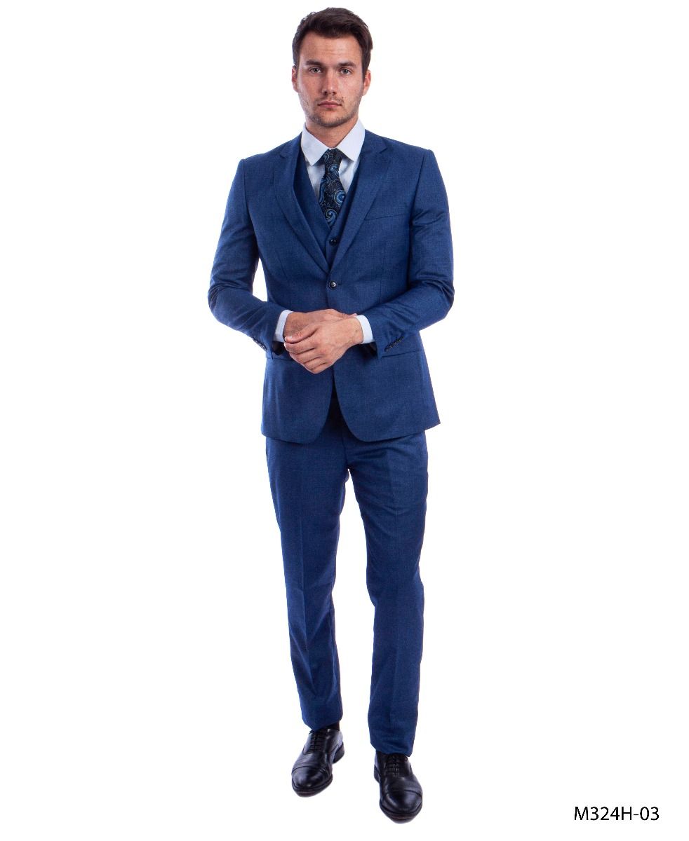 Tazio Men's 3 Piece Executive Suit Bold Colors & Patterns - 38 Short Jacket+32 Waist Adjustable 28to34)(Height: 5 4 to5 7 )(Neck 15-16.5)S-M)