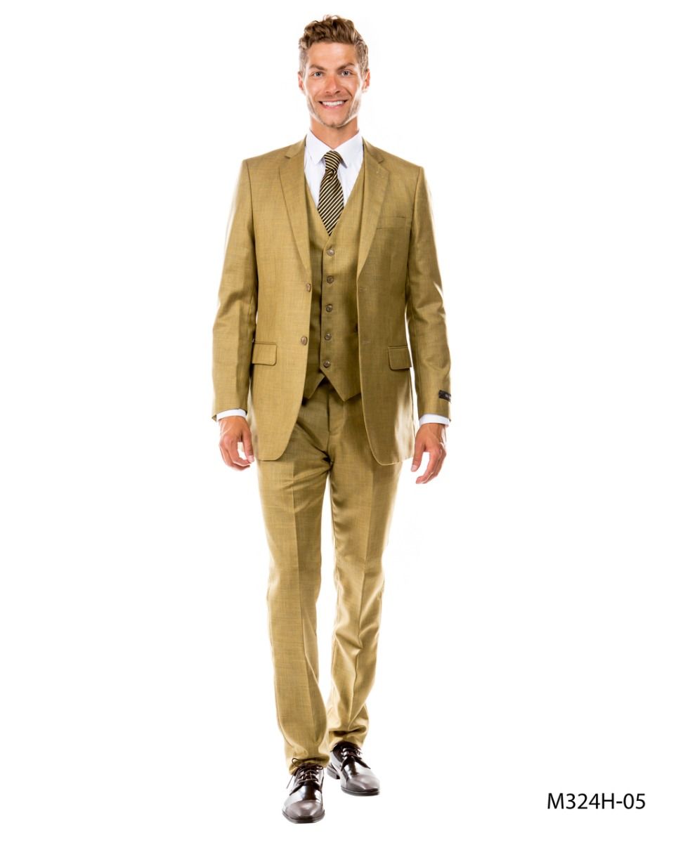 Tazio Men's 3 Piece Executive Suit Bold Colors & Patterns - 38 Short Jacket+32 Waist Adjustable 28to34)(Height: 5 4 to5 7 )(Neck 15-16.5)S-M)