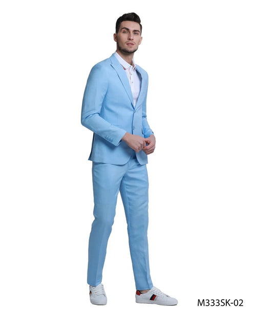 Tazio Men's Slim Fit 2-Piece Suit - Solid Color pink