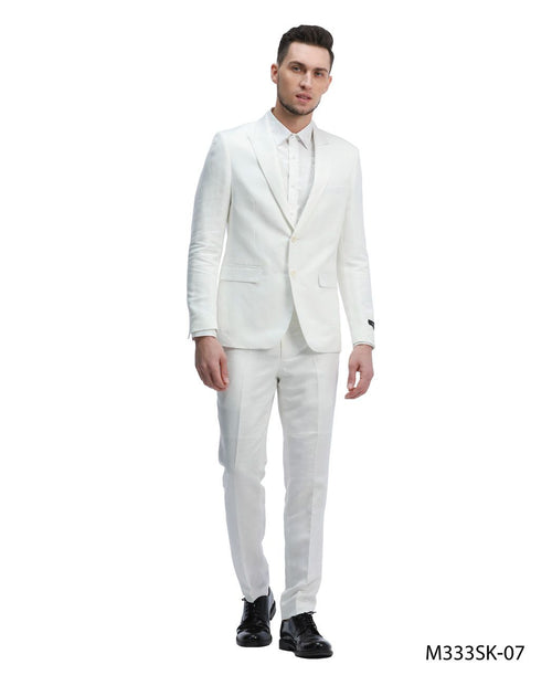 Tazio Men's Slim Fit 2-Piece Suit - Solid Color pink