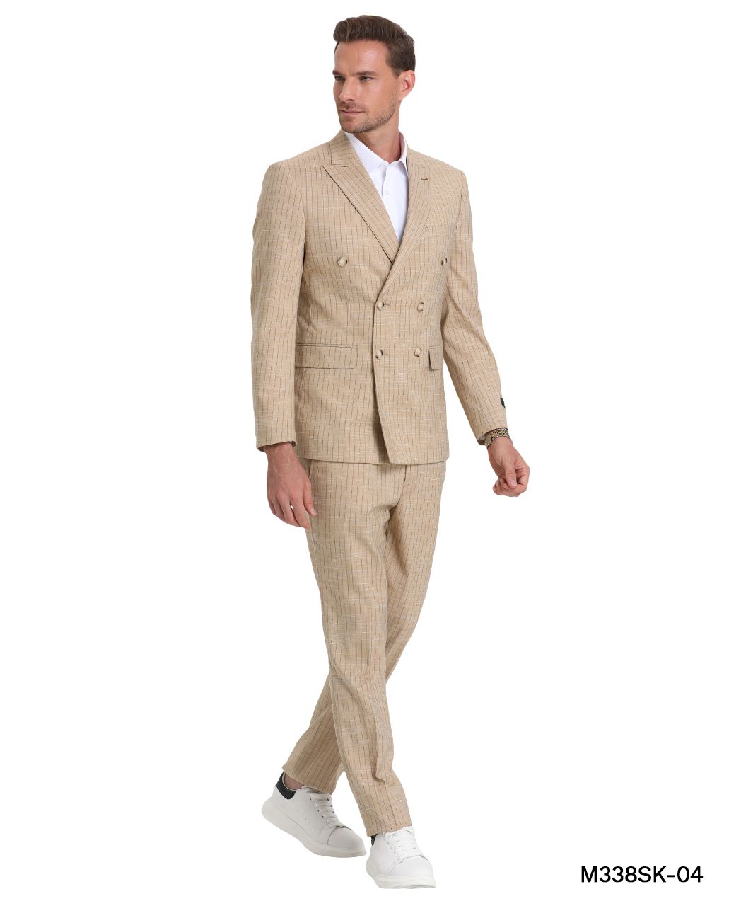 Tazio Men's Sharkskin 2pc Skinny Fit Suit - 38 Short Jacket+32 Waist Adjustable 28to34)(Height: 5 4 to5 7 )(Neck 15-16.5)S-M)