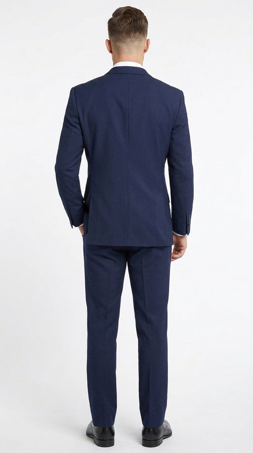 Men’s Classic Navy Double Breasted Suit, Affordable Formal Wedding Business Dress Suit