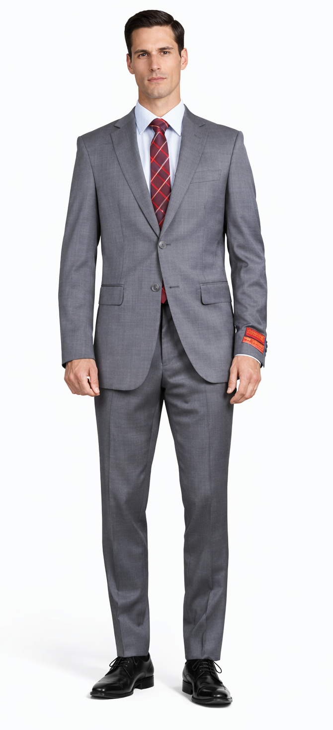 Mantoni Gray Two-button Super Wool Suit