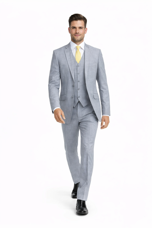Tiglio Light Gray Suit for Men – Elegant Wedding and Business Formal Suit