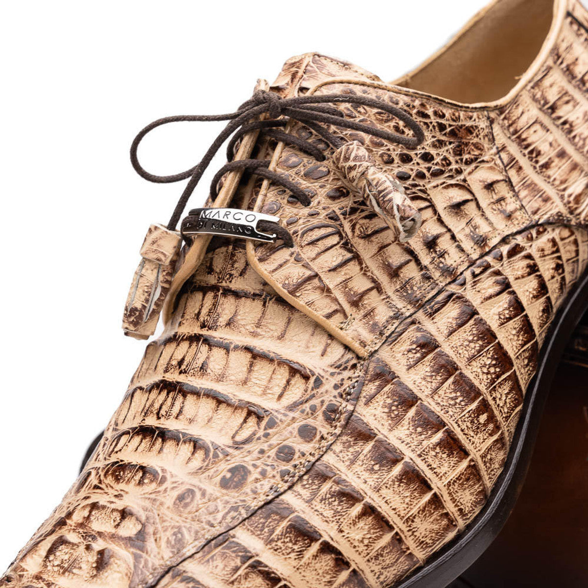 Marco Di Milano Mens Rustic Tan Caiman Gator Derby Apricena - 8