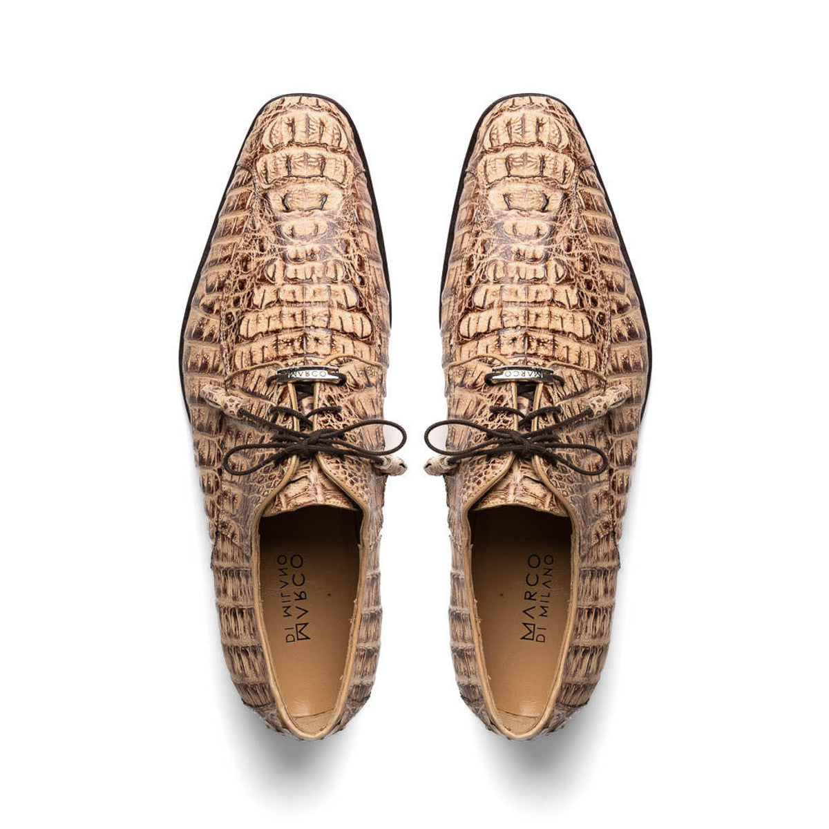 Marco Di Milano Mens Rustic Tan Caiman Gator Derby Apricena - 8
