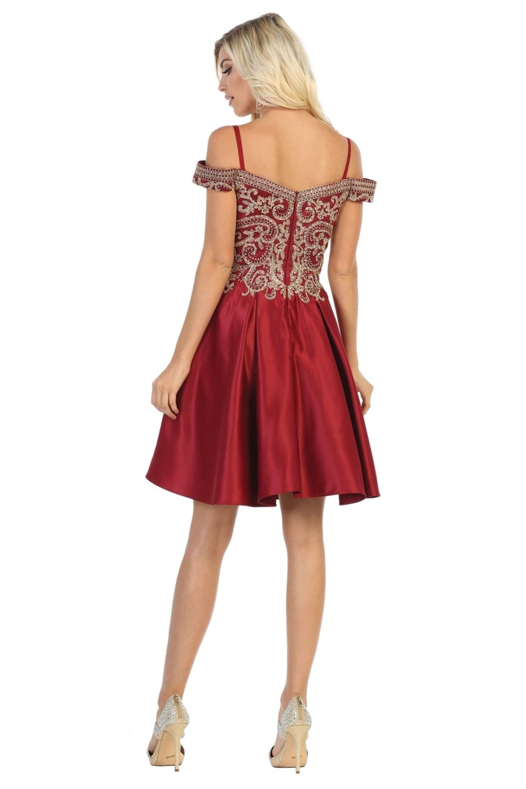 Quince Dama Dresses - Short Quinceanera Dresses in Color Burgundy - 4