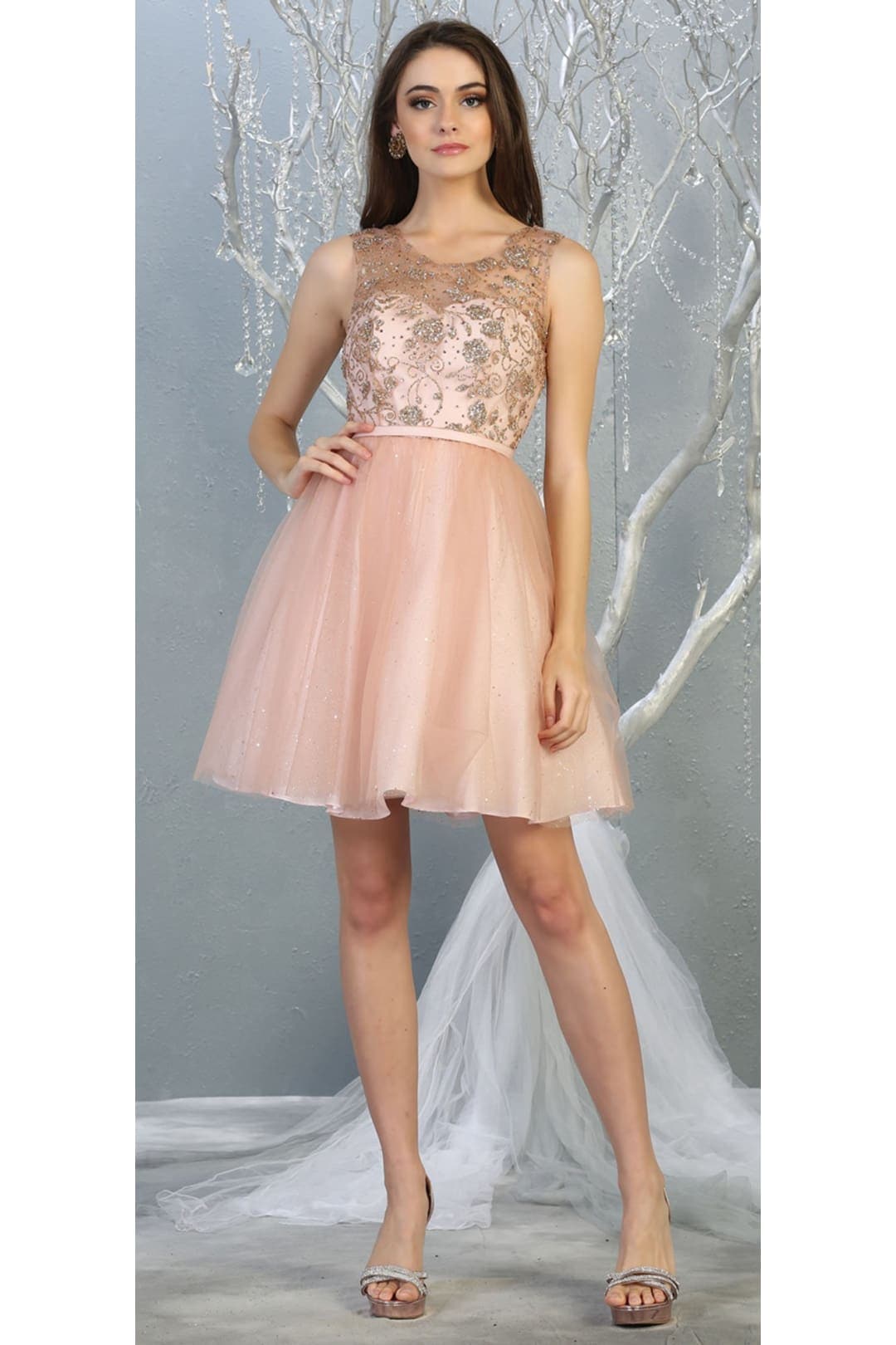 Quince Dama Dresses - Short Quinceanera Dresses in Color Blush - 2