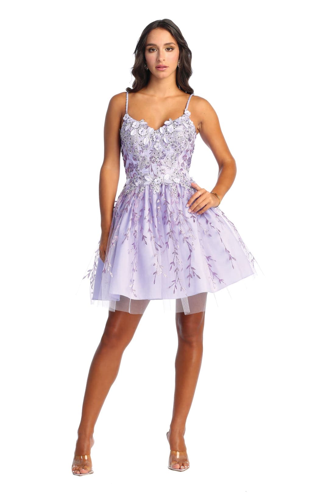 Quince Dama Dresses - Short Quinceanera Dresses in Color Lilac - 8