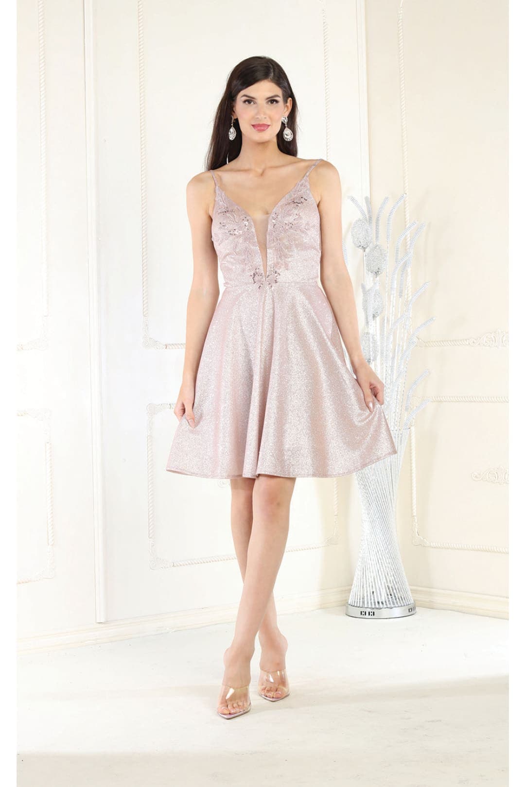 Quince Dama Dresses - Short Quinceanera Dresses in Color Rose Gold - 2
