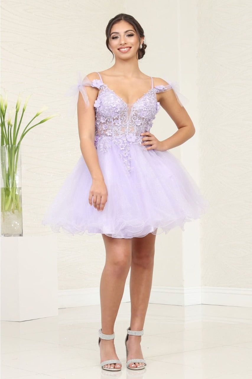 Quince Dama Dresses - Short Quinceanera Dresses in Color Lilac - 2